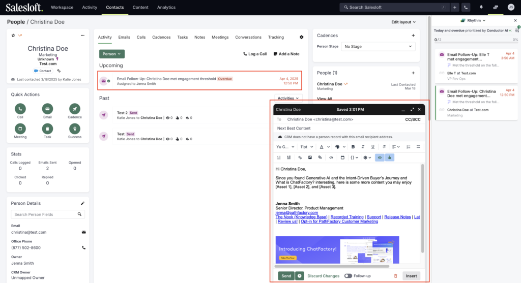 Salesloft Buyer Page View